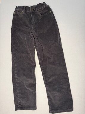 Boys Crewcuts straight leg grey corduroy pants, adjustable waist, size 8